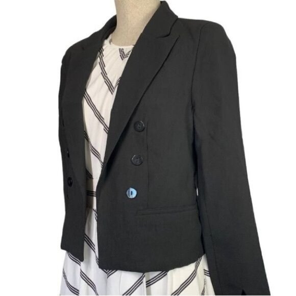 Romeo & Juliet Open Front Split-Cuff Blazer, Black Polyester - Size Medium NWOT - Picture 2 of 8
